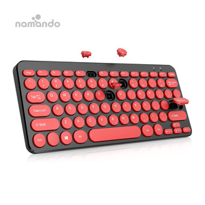Wireless <strong>Keyboard</strong> 2.4GHz Portable Colorful <strong>Computer</strong> <strong>Keyboards</strong> Wireless Mini Compact Retro Typewriter Round Keycaps <strong>Keyboard</strong> - Product Image 5