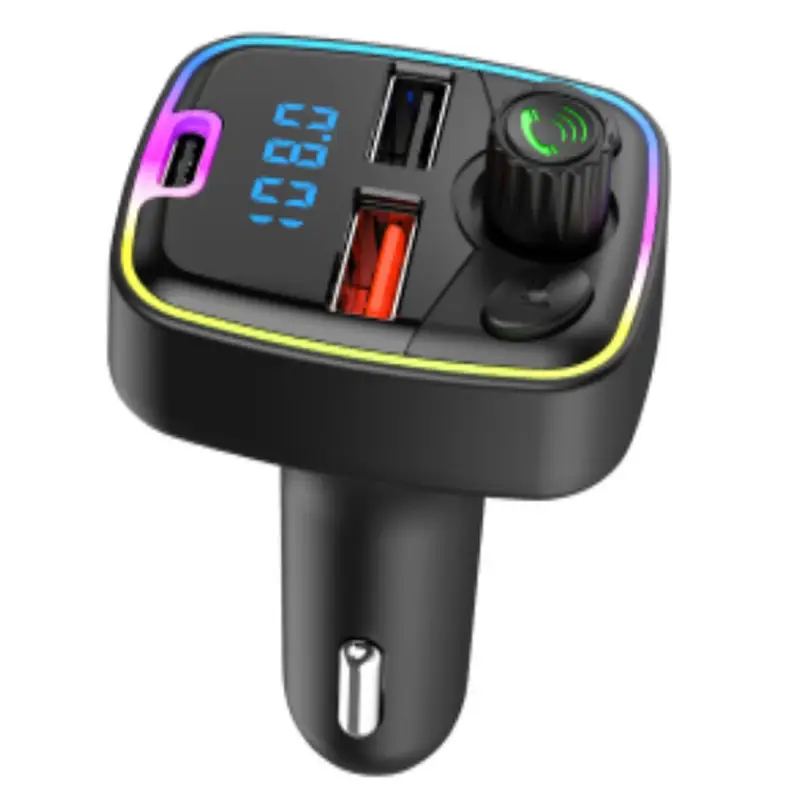 7 रंग TF कार्ड दोहरी यूएसबी सी handsfree तेजी से QC3.0 कार चार्जर ऑडियो MP3 प्लेयर किट वायरलेस बीटी 5.0 ब्लूटूथ एफएम ट्रांसमीटर के लिए कार