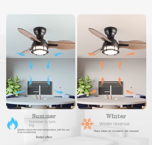 带灯遥控的小型吊扇黑色复古农家吊灯酒吧餐厅工业led吊扇 - Product Image 6