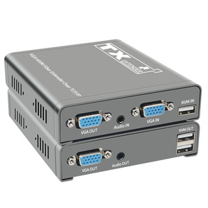VGA KVM光纤交换机扩展器20公里，超过TCP IP LC SC光纤USB 2.0 KVM共享键盘鼠标交换机，用于PS4 DVD监视器 - Product Image 1