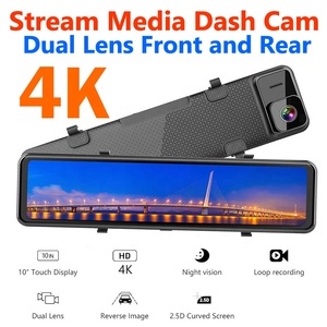 2024趋势双镜头12英寸触摸屏4K DVR汽车后视镜仪表板凸轮DS1201录像机倒车摄像头汽车录像机 - Product Image 3