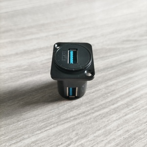 90度D形USB3.0 a型母插座直角USB3.0耦合器5Gbps USB XLR法兰安装适配器USB连接器 - Product Image 6