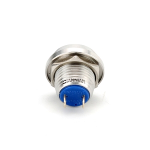 Wasserdichter IP65-Druckknopfschalter 12-mm-Flachknopf 2-polig SPST 1NO Momentan-Metall-Drucktasten schalter - Product Image 2