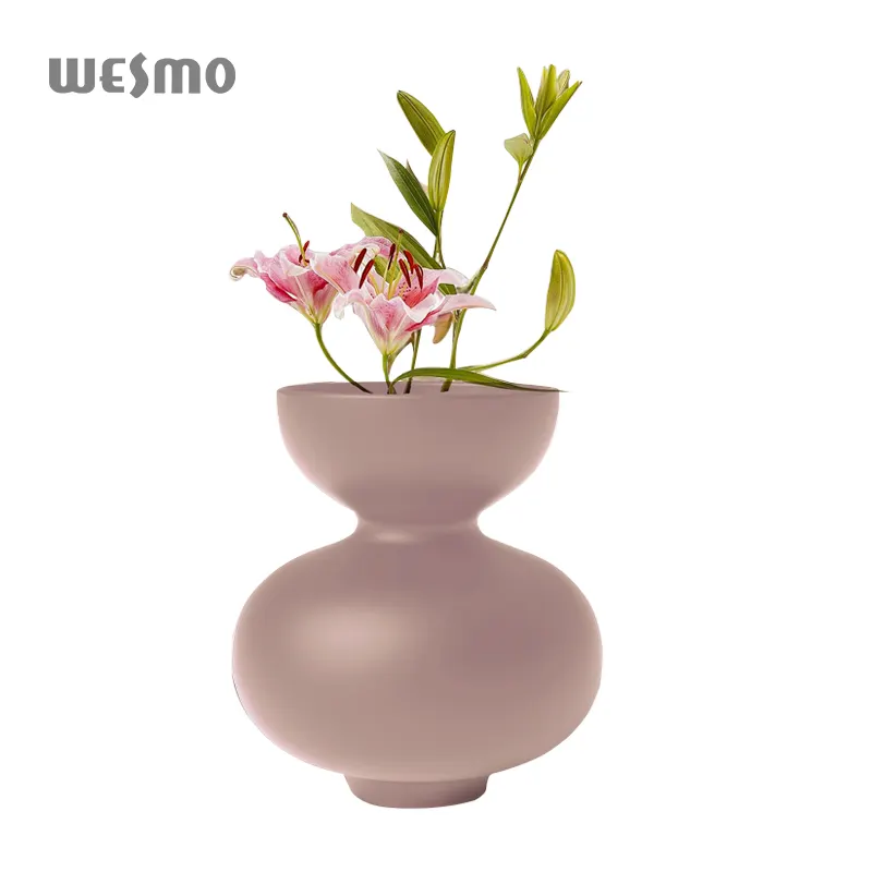 Moderno abstrato decorativo vaso pote arte grande flor rosa potes & plantadores cerâmica flor vaso casa ornamento
