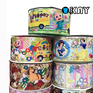 好的快速发货工厂价格定制图案标志印刷回学校丝带75毫米罗缎 - Product Image 5