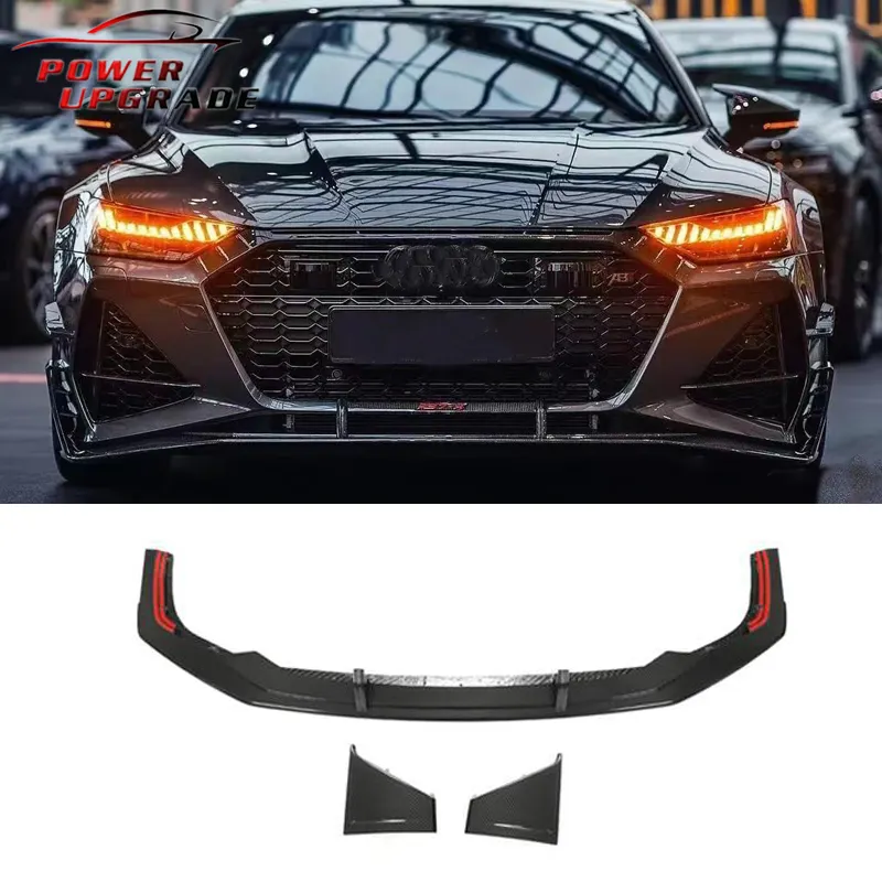 Abt Stijl Droge Carbon Fiber Lip Voorbumper Voor Audi RS7 C8 Sportback 4 Deur 2020-2021 Kin lip Spoiler Lippen Body Kit