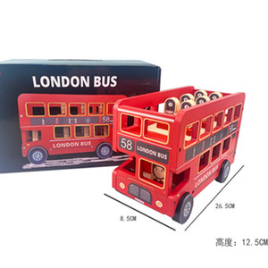 ของเล่นจำลองรถบัสลอนดอนสำหรับเด็ก,ของเล่นเพื่อการศึกษาปฐมวัยฝึกปัญญาลบด้วยไม้ - Product Image 6