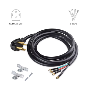 4プロングドライヤー電源コード30A SRDT 3/10awg 240v Nema 14-30pエルボープラグスペード端子付き交換延長コードドライヤー用