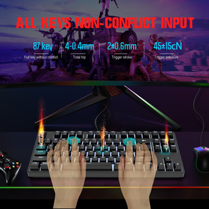 HXSJ L600机械游戏键盘RGB USB 2.0，带87键白光红色发光二极管黑色USB C型ABS有线人体工程学键盘 - Product Image 2