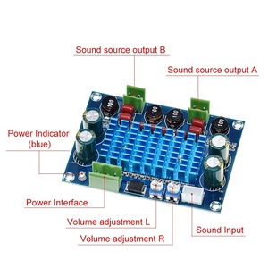 Placa amplificadora de potencia HIFI Digital de alta potencia 2*120W 2 TPA3116D2 chasis dedicado entrada enchufable 5V 24V 28V salida 120W - Product Image 2