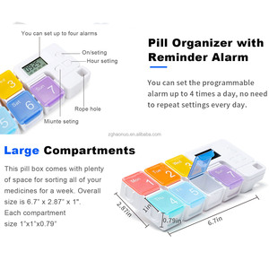 New Portable <strong>7</strong> <strong>Days</strong> <strong>7</strong> Numbers Smart Electronic Digital Intelligent Design Alarm Clock Pill Organizerstorage Box with Reminder - Product Image 2