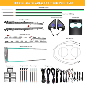 Yükseltme RGB Led araba iç ortam aydınlatma aksesuarları Tesla modeli Y/3 2021-2022 için atmosfer dekorasyon işık - Product Image 6