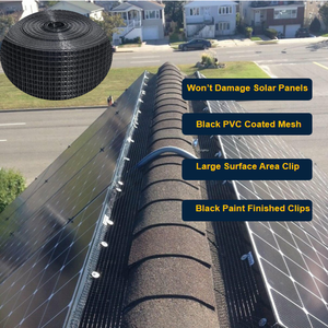 4&quot; X 100&quot; Solar Panel Guard Kit 100 Fastener Clips <strong>Bird</strong> Proofing Solar Panels PVC Coated Critter Guard Roll Set Pest Control - Product Image 6