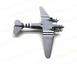 Unisex 1/100 Scale Alloy Diecast C-47 DC3 Transport Aircraft <strong>Model</strong> Kit Kids' Toy with Wheels Fighter Playing Toy - Product Image 6