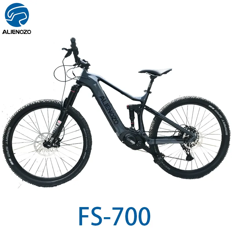 Displayracks-consolas de bicicleta eléctrica, suspensión completa de carbono, Fs700, Alienozo