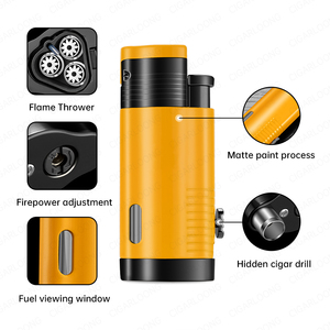 سيجارلونج كوبا نمط السفر المحمولة 2 في 1 ولاعة السيجار سبائك الزنك متعددة الوظائف للاستخدام في الأماكن المغلقة والهواء الطلق السجائر - Product Image 2
