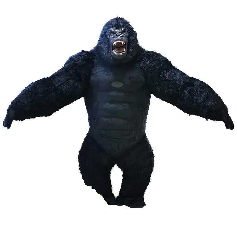 2.6M yükseklik yüksek kalite Gorilla siyah kahverengi gri şişme Gorilla maskot yetişkinler için kostüm