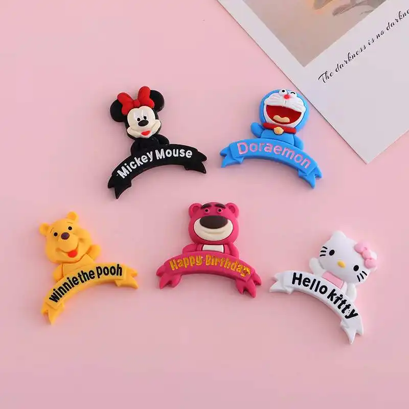 Charms de resina con parte trasera plana para manualidades, Charms de limo con forma de oso de mickey, cabujones de resina de dibujos animados, tarjeta de letras para manualidades, álbum de recortes, fabricación de joyas