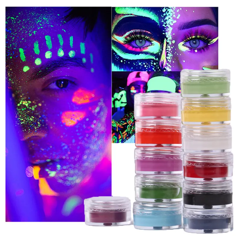 Private Label Long lasting rainbow cosmetic colour uv neon eyeliner water activated eyeliner gel luminous face paint