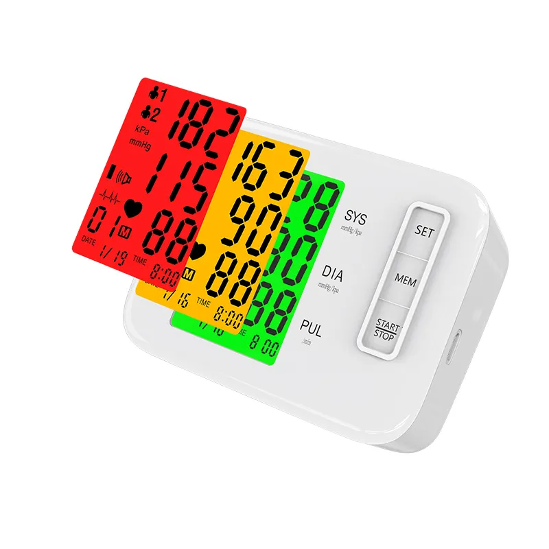 Blutdruck messgerät Tensio metro Tensiometer Zugelassenes neues Modell Automatisches Blutdruck messgerät mit drei Farben und Stimme