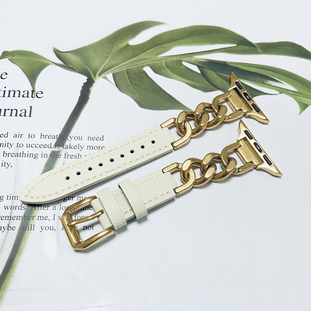 17# Beige white-gold buckle