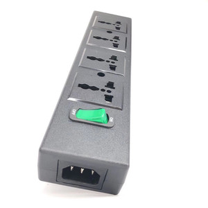 Tomacorriente Universal desmontable, tira de alimentación con 4 enchufes, interruptor Individual, luz roja y negra - Product Image 2