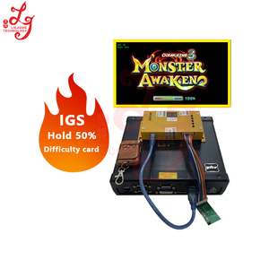 Lie Jiang New Dificuldade Cartões para Monster Awaken 45% Segure IGS Fish Game Machine Coin Pusher com função de diversões