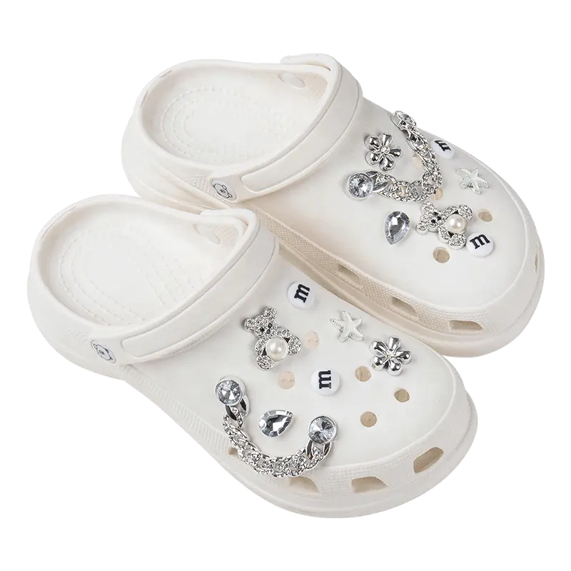 Enzapatos De Zapatos ayı Bogg çanta dekorasyon cam taş ayakkabı üst süsler düğme ayakkabı Charm seti
