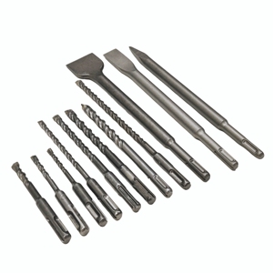 Juego de 11 brocas de martillo rotativo SDS-Plus y cincel para mampostería, juego de herramientas profesionales para demolición de paredes de ladrillo y rocas-001 - Product Image 3