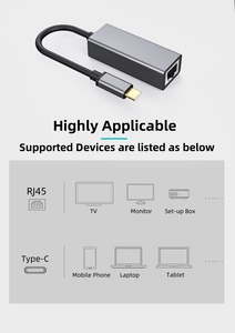 Type-C <strong>to</strong> RJ45 Gigabit Ethernet Type-C <strong>to</strong> Ethernet Adapter <strong>USB</strong> Type-C LAN Network Adapter <strong>USB</strong> Network Card for PC Laptop Tablet - Product Image 2