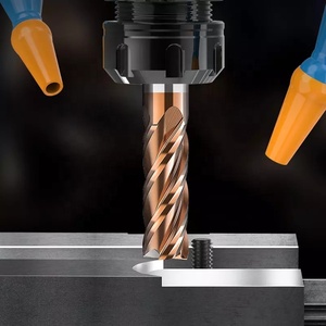 CNC kesici CNC ahşap çalışma makinesi torna makine kesme takımları % 1/2 bakır kaplamalı Tungsten karbür alüminyum <span class=keywords><strong>End</strong></span> Mill için altın - Product Image 4