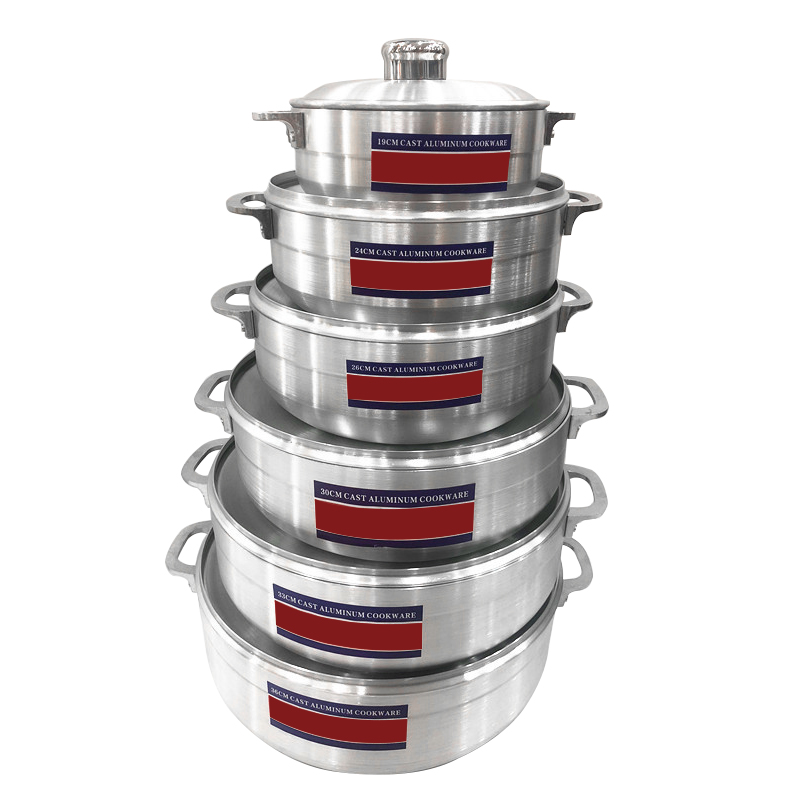 Silver 6-piece aluminum pot set