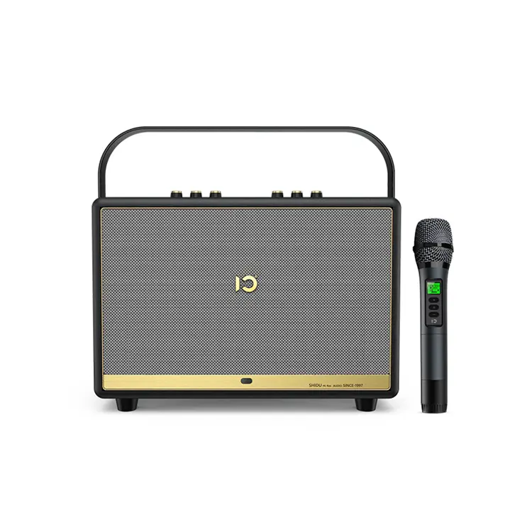 SHIDU יוקרה 100W DSP קול נייד ידית אופטי קואקסיאלי קלט קריוקי מיקרופון Bluetooth בית מקצועי אודיו רמקול