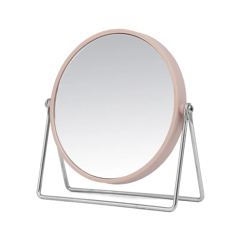Espejo giratorio cromado para mesa, marco de tocador de escritorio para maquillaje de belleza, 360 grados