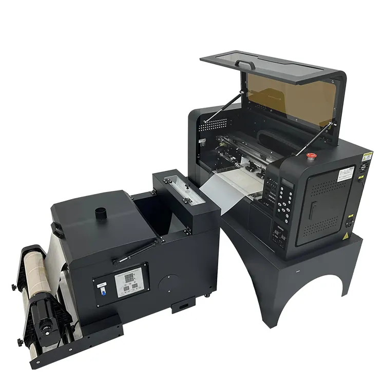 A3 Rolle zu Rolle Wärme übertragungs film dtf Drucker T-Shirt Druckmaschine i3200 mit Pulver Shaker Trockner Versand zur Tür