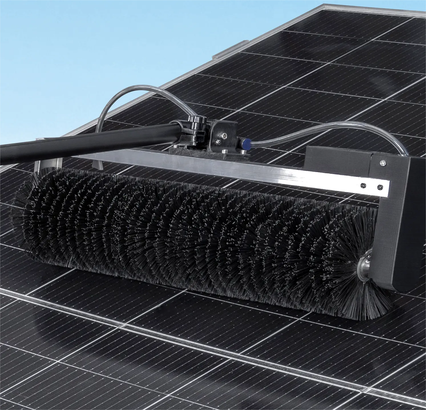Zhenda pembersih Panel surya, dengan baterai dapat diisi ulang dan sikat rol portabel untuk area Remote dan sulit dijangkau
