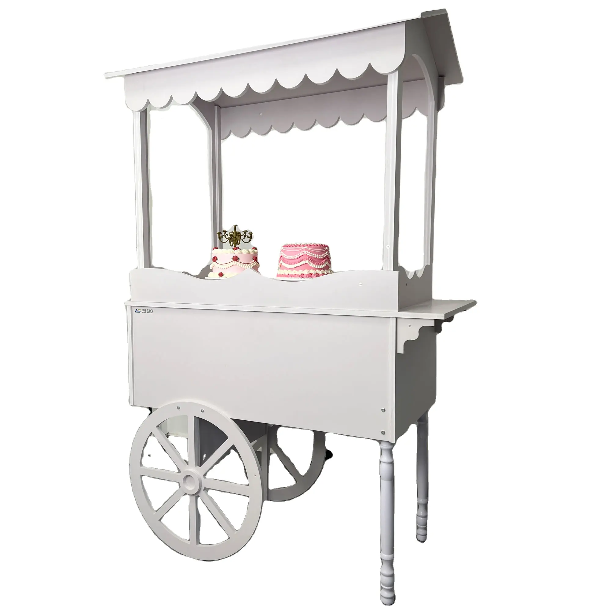 Carrito de dulces de madera personalizado con ruedas para boda, expositores de madera para niños, barra dulce, decoración de fiesta y pastel