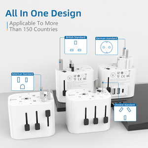 Adaptador de enchufe múltiple para viaje, adaptador Universal portátil tipo c con USB Dual - Product Image 4