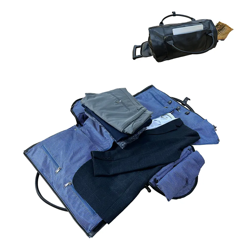 Конвертируемый дорожный костюм-тележка с логотипом на заказ, спортивная сумка для переноски, винтажная дорожная Дорожная сумка из искусственной кожи с колесами