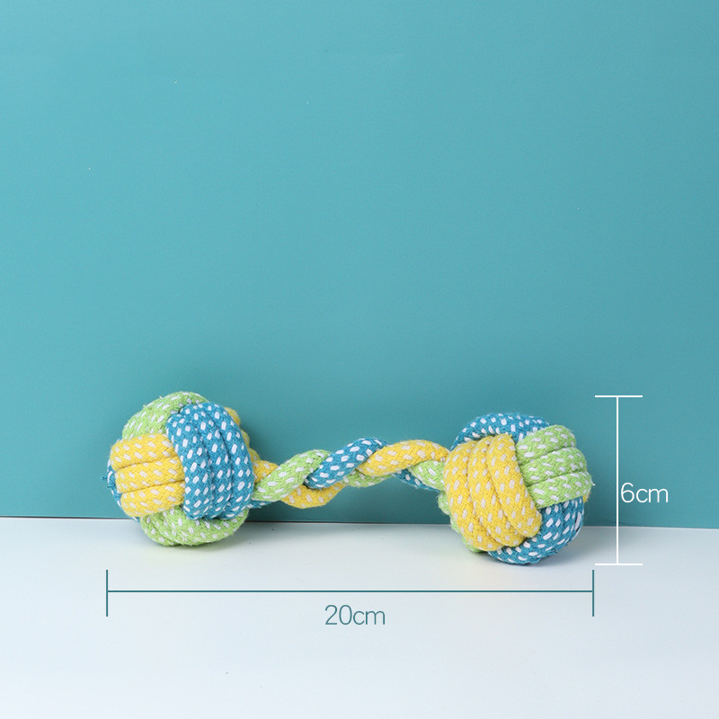 Three-color knotted barbell