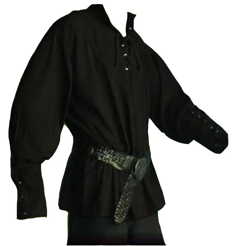 زي فارس القرون الوسطى المحارب قميص نورمان القراصنة طويلة الأكمام هالوين
