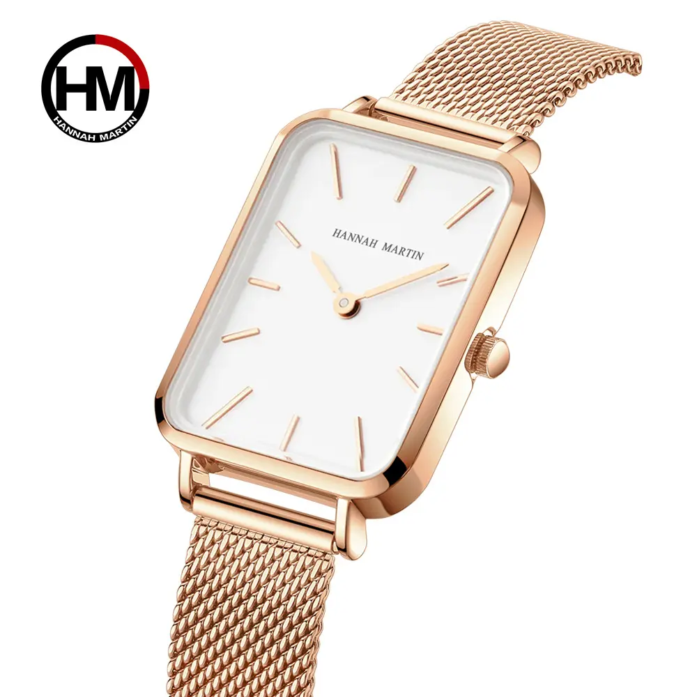 Original Manufaktur Hannah Martin Japan Mov't Quarzuhren Handgelenk Hand Custom Logo Mode Wasserdichte Damen uhr Großhandel