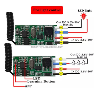 433 MhzRFリモートコントロールワイヤレススイッチDC3.6V 5V 12V 24V 1CHRFリレー受信機2CH送信機ドア電磁ロック用 - Product Image 4