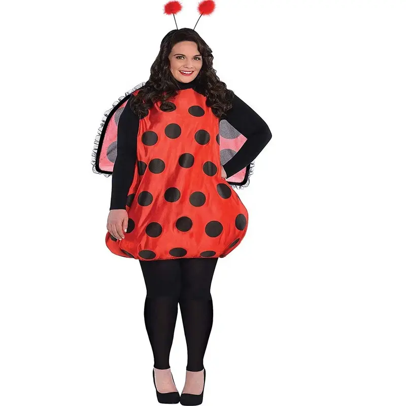 Adulto Ladybug Costume Set Joaninha Traje Vestido para Halloween Cosplay