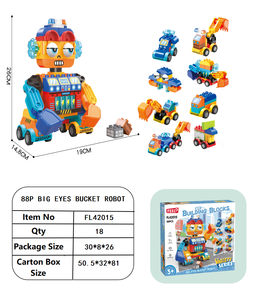 FEELo Neues Big Eye Robot Baustein Spielzeug für Jungen Bildung DIY Roboter 88PCS Large Brick Building Block Toy FL42015 - Product Image 6