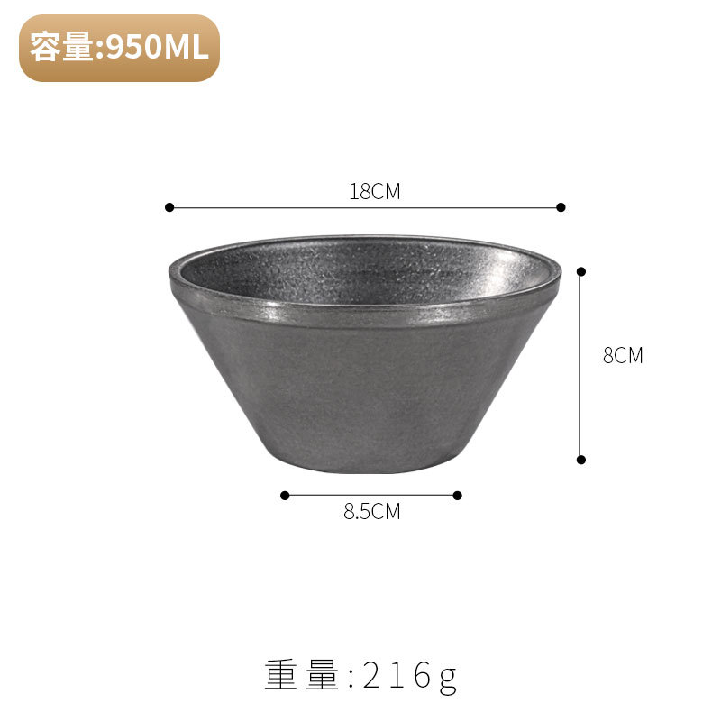 18cm V-shaped bowl (vintage silver)