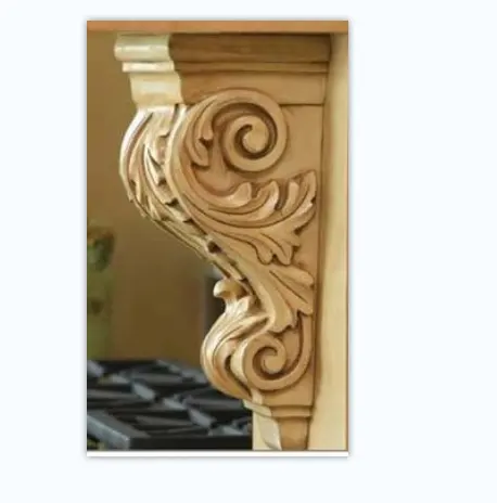 Corbel de madera tallada a mano para decoración Exterior, soportes de estante de pared de madera resistente para el hogar, país de América del Norte