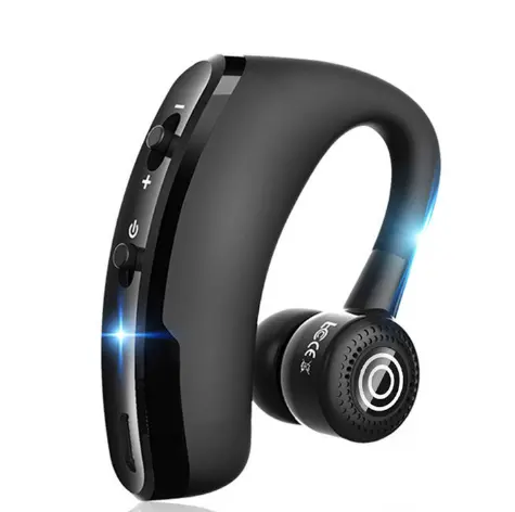2022 V9 Bluetooth Headset Hands Free Noise Reduction Earpiece HD Stereo Wireless earphone with Light weight