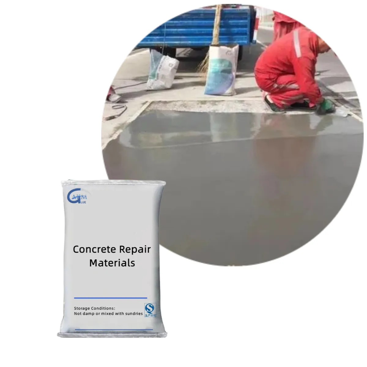 Material de impermeabilización Mortero de reparación de hormigón de secado rápido para cemento de reparación de hormigón de camino de grietas