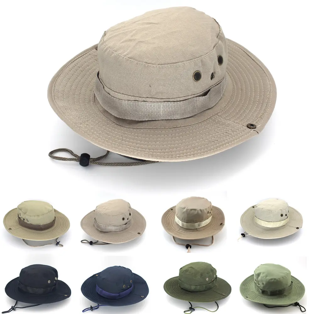 Sombrero de camuflaje para hombre, gorra de camuflaje, Boonie, para caza al aire libre, senderismo, pesca, escalada, pescador, Panamá, Verano